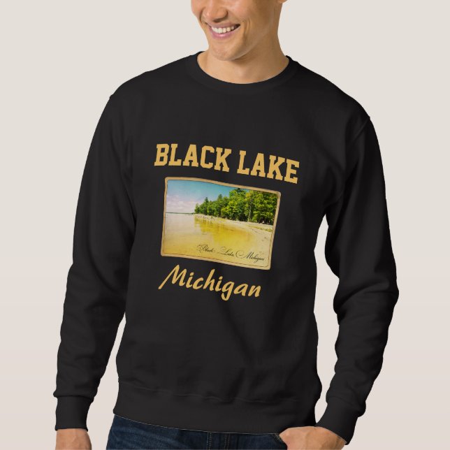 Sudadera Black Lake Michigan Postcard Sweatshirt (Anverso)