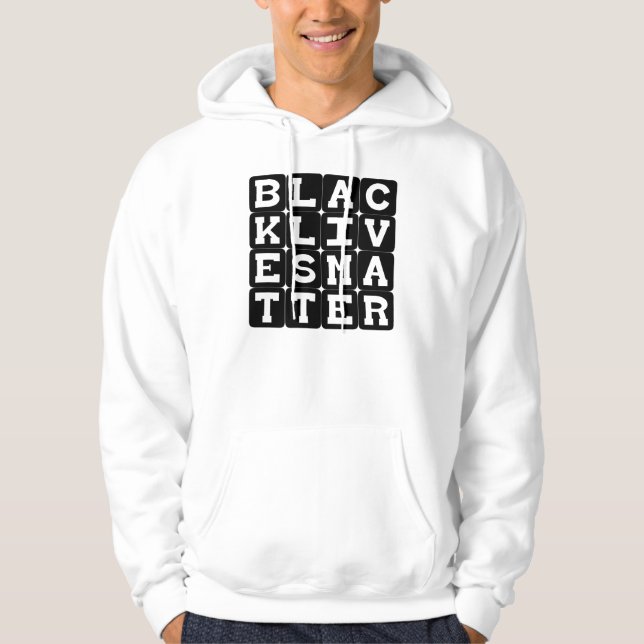 Sudadera Black Lives Matter BLM en patrón cuadrado (Anverso)