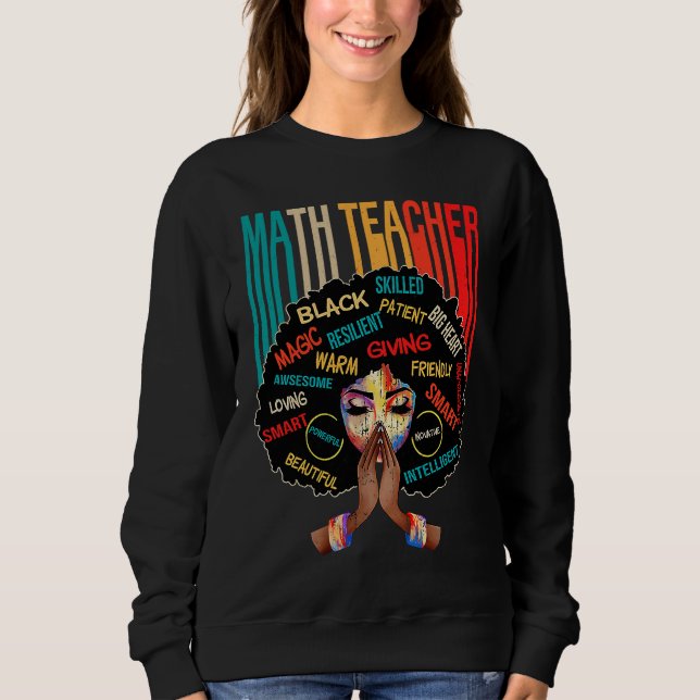 Sudadera Black Math Teacher Afro Love Melanin African Ameri (Anverso)