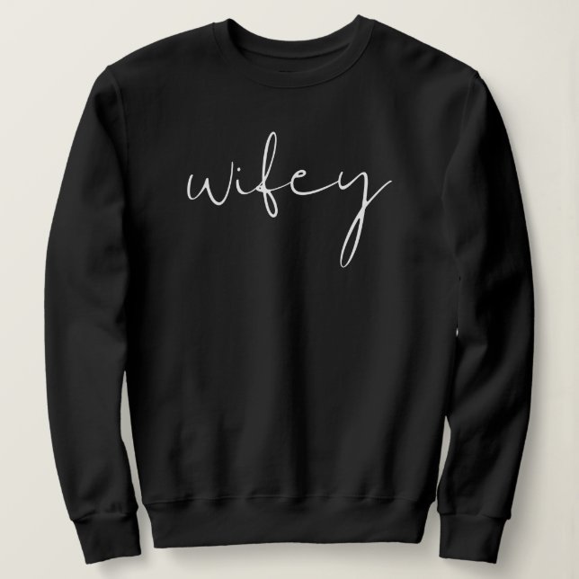 Sudadera Black Modern Edgy Minimalista Font Wifey (Anverso del diseño)