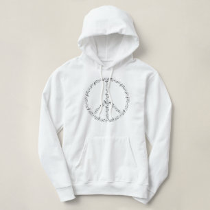 Sudadera Black Musical Notes Round Peace Sign