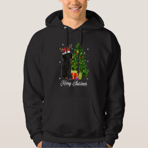 Sudadera Black Poodle Santa Christmas Tree Encende Navidad 