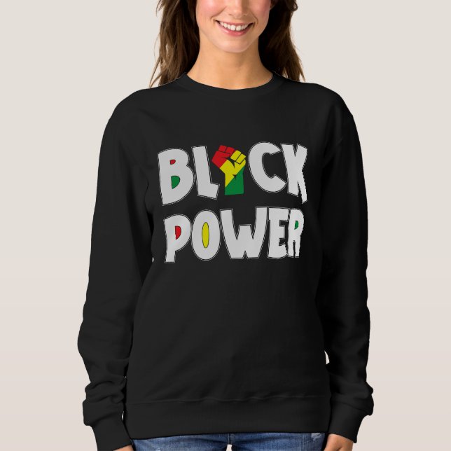 Sudadera Black Power African American Fist Raised Fist Blac (Anverso)