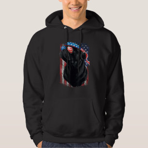 Sudadera Black Pug 4 De Julio Perro Mamá Perro Papá Bandera