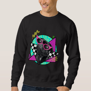 Sudadera Black Pug con gafas de sol rosadas camiseta clásic