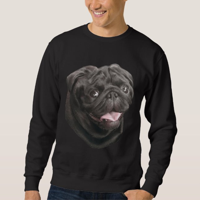 Sudadera Black Pug perro amante lindo divertido camiseta cl (Anverso)