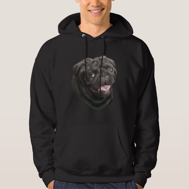 Sudadera Black Pug perro amante lindo divertido camiseta cl (Anverso)