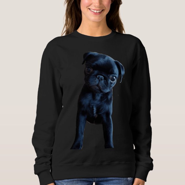 Sudadera Black Pug perro amante lindo divertido camiseta cl (Anverso)