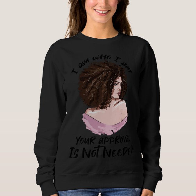 Sudadera Black Queen Lady Curly Natural Afro African Americ (Anverso)