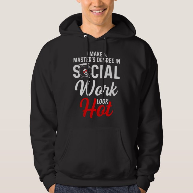 Sudadera Black Queen MSW Social Work Look Hot Masters Gradu (Anverso)
