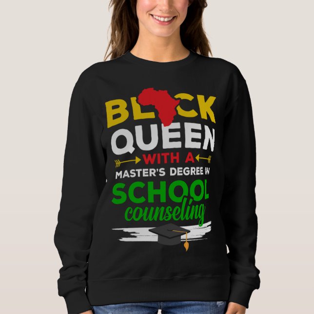 Sudadera Black Queen MSW Social Work Successful Masters Gra (Anverso)