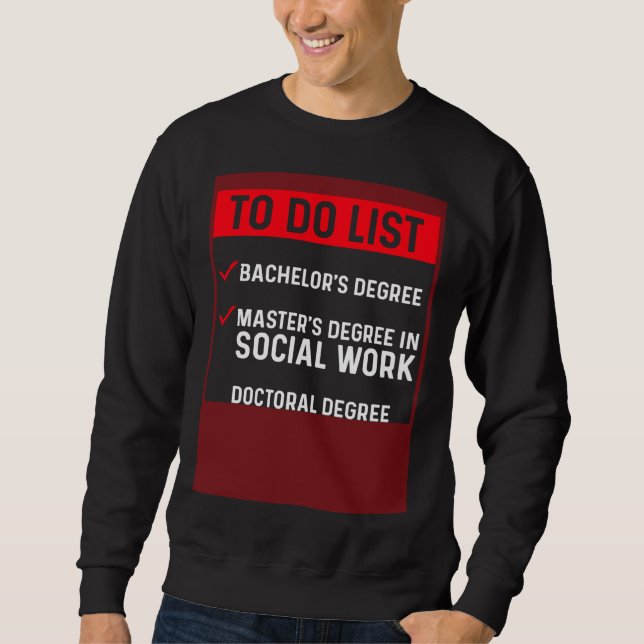Sudadera Black Queen MSW Social Work To Do Masters Graduati (Anverso)