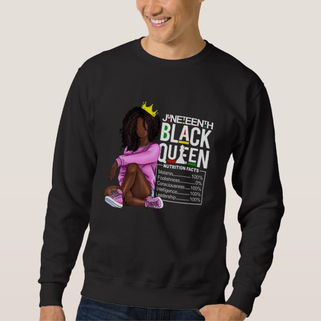 Sudadera Black Queen Nutritional Facts African American Wom (Anverso)