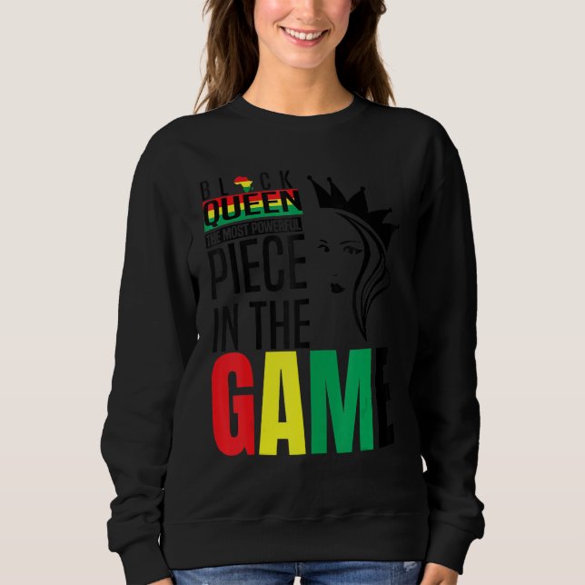 Sudadera Black Queen The Most Powerful Piece The Game Black (Anverso)