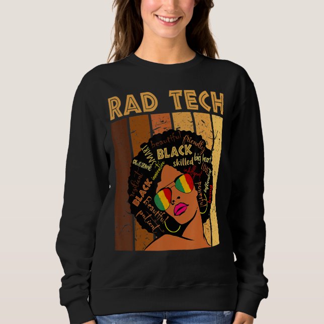 Sudadera Black Rad Tech Afro African American Black History (Anverso)