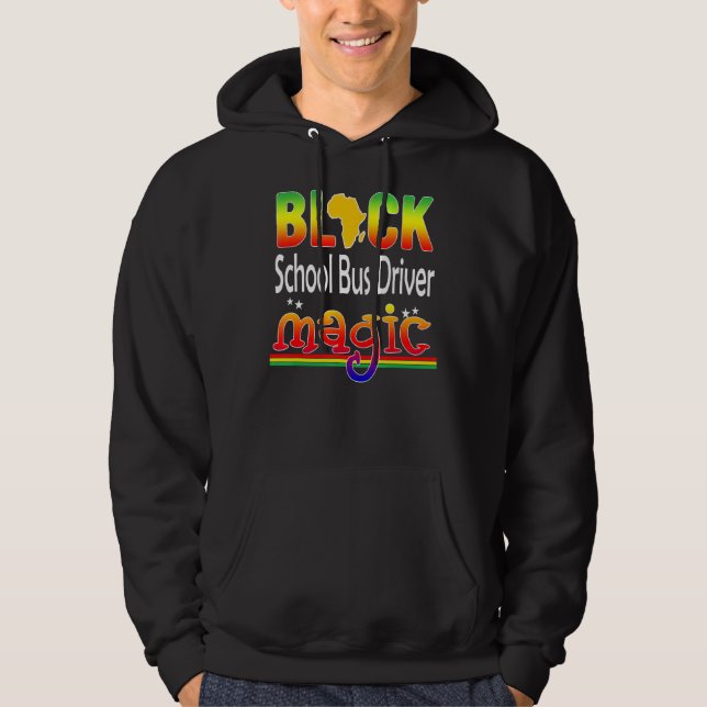 Sudadera Black School Bus Driver Magic Teacher Black Histo (Anverso)