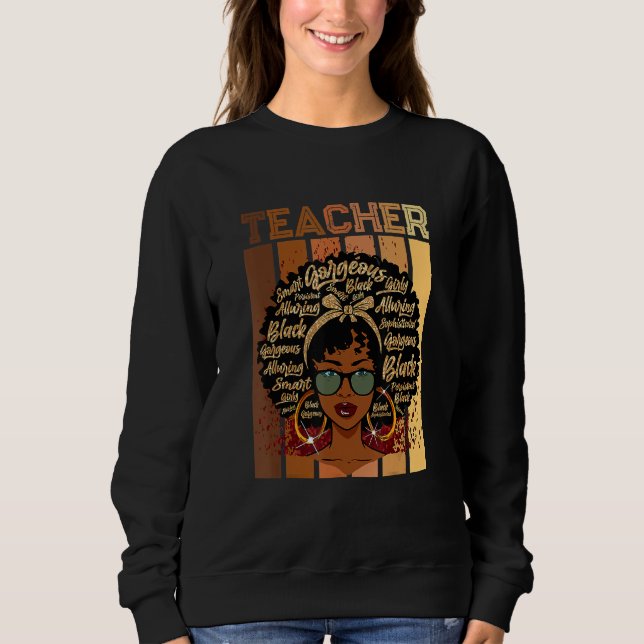 Sudadera Black Smart Teacher Afro Love Melanin African Amer (Anverso)