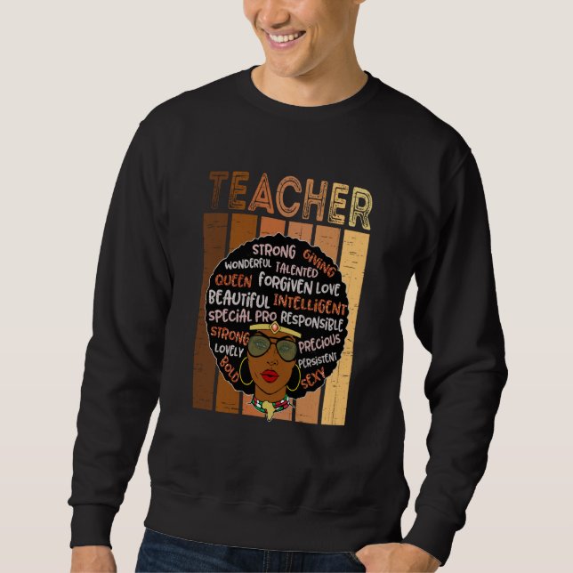 Sudadera Black Smart Teacher Afro Love Melanin African Amer (Anverso)