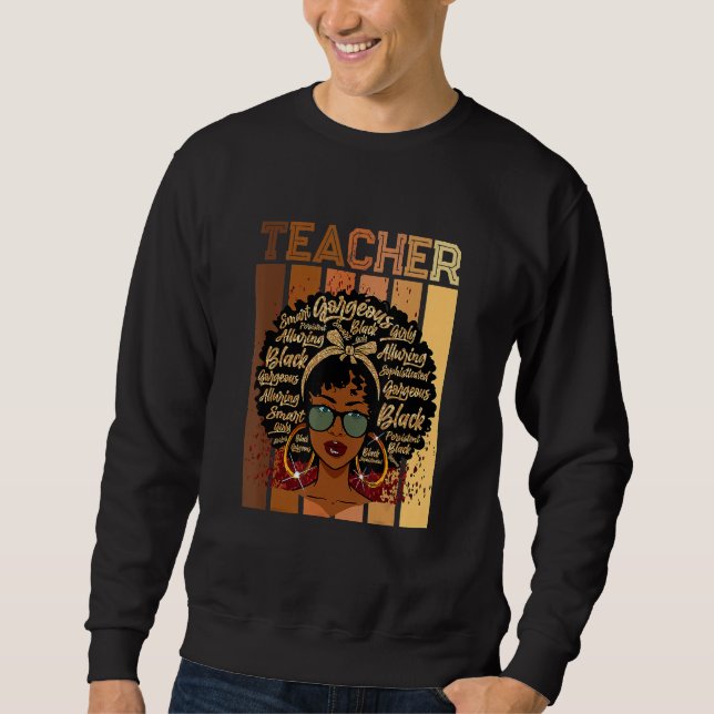 Sudadera Black Smart Teacher Afro Love Melanin African Amer (Anverso)