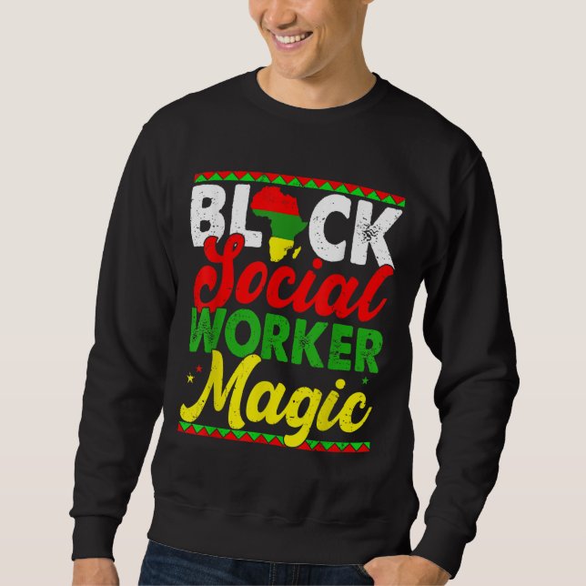Sudadera Black Social Worker Magic Black History Mono Prou (Anverso)