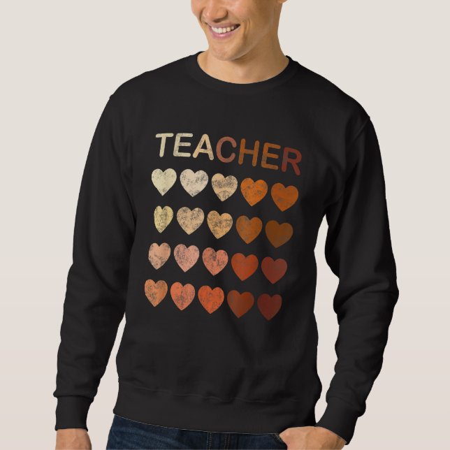 Sudadera Black Teacher Magic Melanin Hearts Black History M (Anverso)