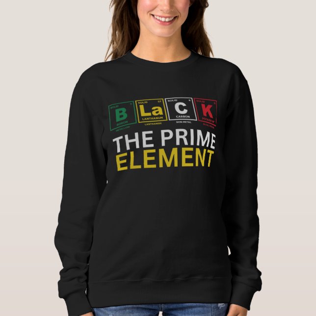 Sudadera Black The Prime Element, Black History Month, Peri (Anverso)