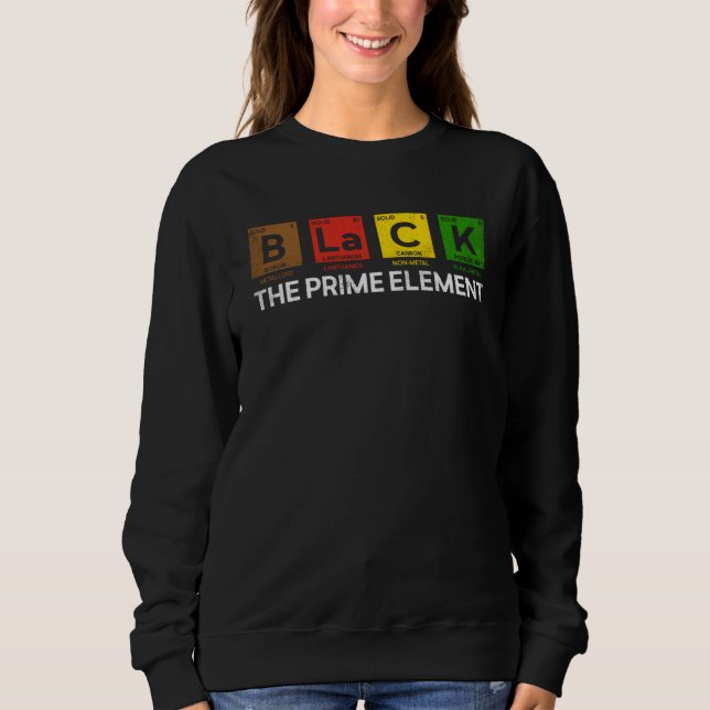 Sudadera Black The Prime Element Periodic Table Black Histo (Anverso)