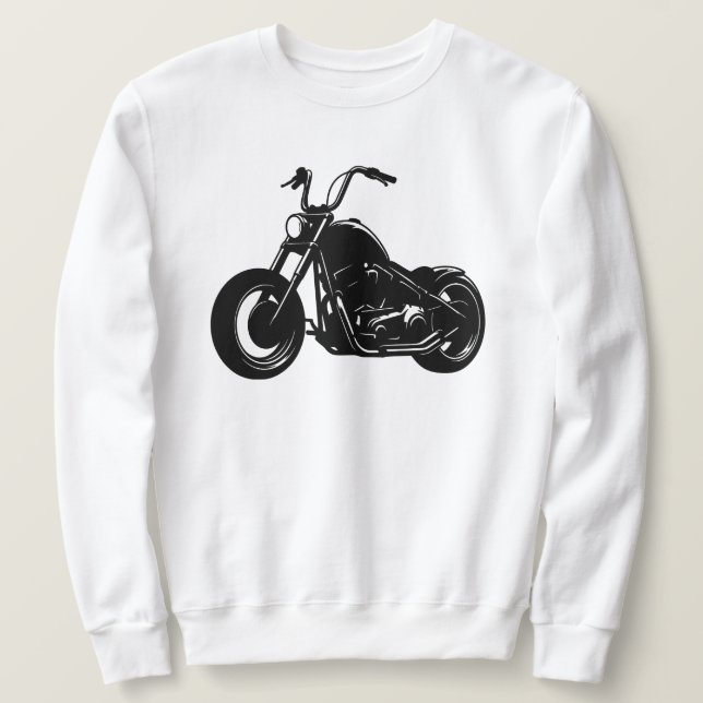 Sudadera Black White Classic Cruiser Motorcycle Vector Art (Anverso del diseño)