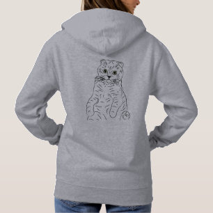Sudadera Black@White Descanso de gatos para mujer gris