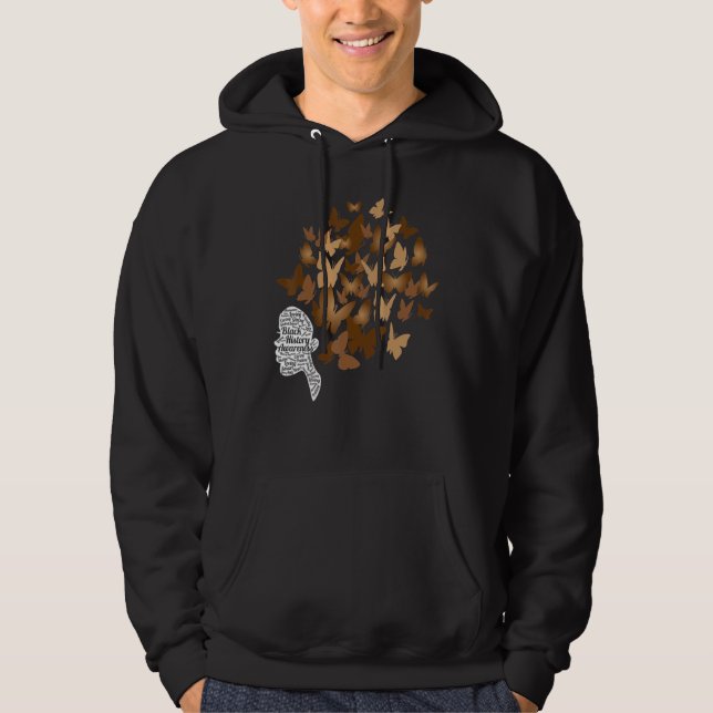 Sudadera Black Woman Afro Butterfly Cool Black History Mont (Anverso)
