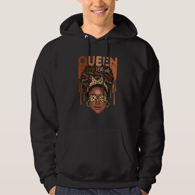 Sudadera Black Woman Educated Strong Melanin Queen African  (Anverso)