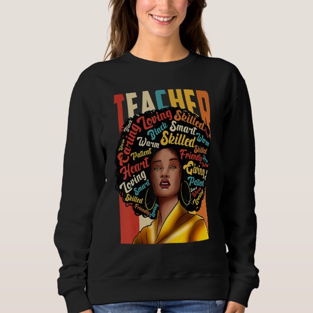 Sudadera Black Woman Teacher Afro Black History Month_2 (Anverso)
