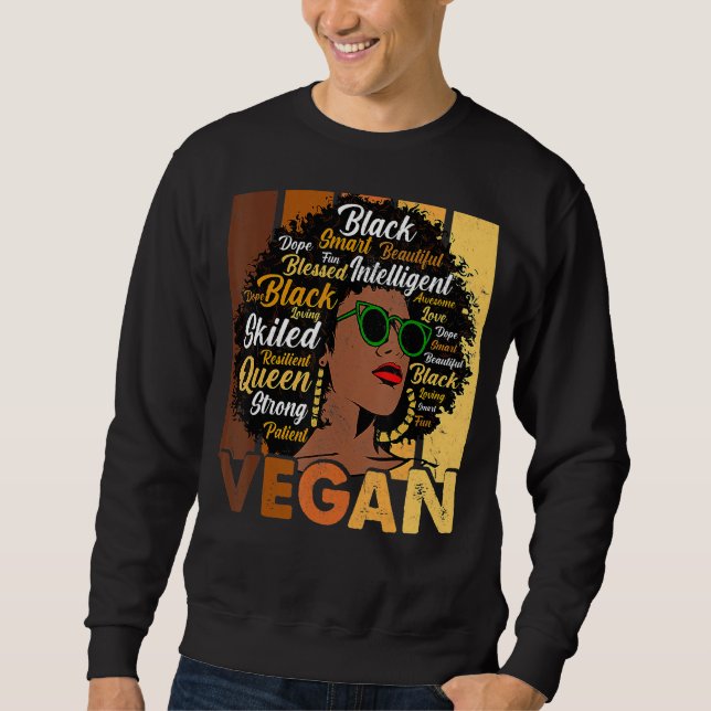 Sudadera Black Woman Vegans Afro Melanin Cool Black History (Anverso)
