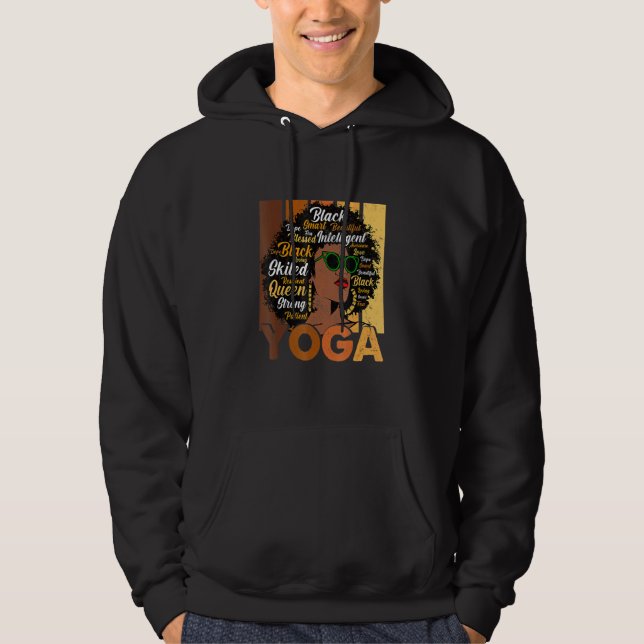 Sudadera Black Woman Yoga Afro Melanin Cool Black History M (Anverso)