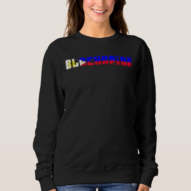 Sudadera Blackapina mitad negra mitad filipina (Anverso)