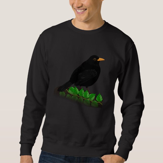 Sudadera Blackbird Bird Bird Birdwatcher Animal Biologist (Anverso)