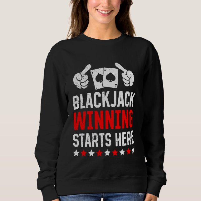 Sudadera BLACKJACK WINNING EMPIEZA AQUÍ DIVERTIDO Blackjack (Anverso)