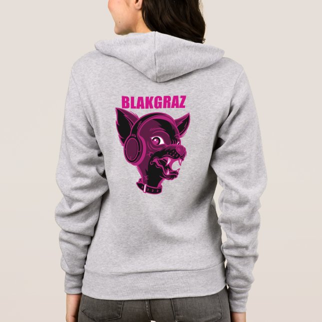 Sudadera Blakgraz Lucy el perro con audífonos camiseta (Reverso)