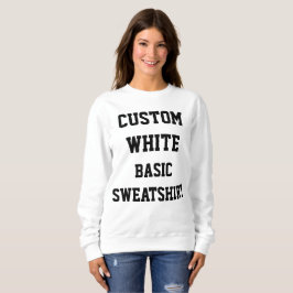 Sudadera Blanca Básica Personalizada para Mujeres