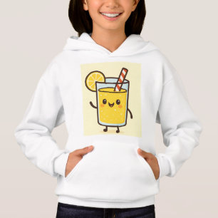 Sudadera Blanca con Dibujo de Bebida de Limonada A