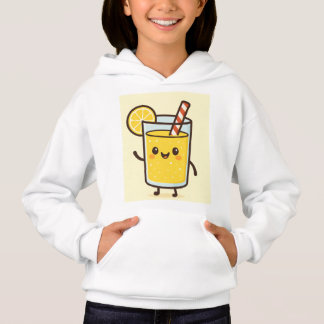 Sudadera Blanca con Dibujo de Bebida de Limonada A