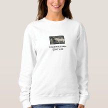 Sudadera blanca con foto real gótica noruega
