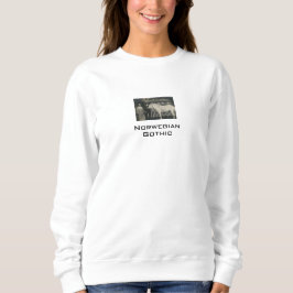 Sudadera blanca con foto real gótica noruega