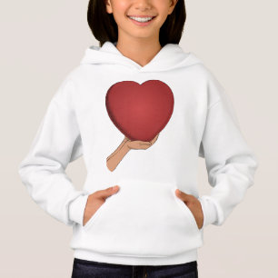 Sudadera Blanca con Gráfico de Corazón Rojo Adorab