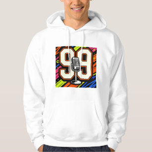 Sudadera Blanca con Grafiti Retro de Hip-Hop 99 y