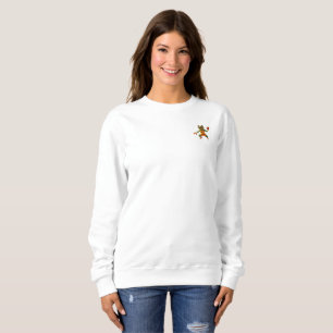Sudadera blanca de mujer con bolsillo Basketball F