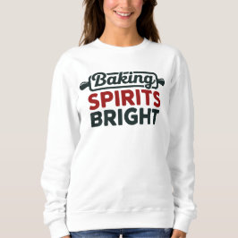 Sudadera Blanca de Navidad Baking Spirits Bright
