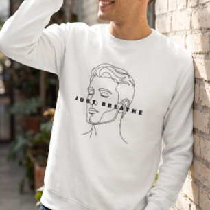 Sudadera blanca Just Breathe Línea limpia
