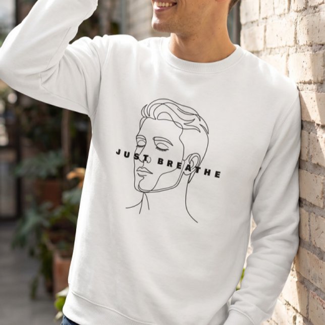 Sudadera blanca Just Breathe | Línea limpia (Subido por el creador)