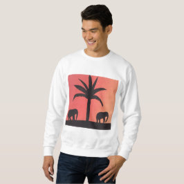 Sudadera blanca masculina con diseño elefante